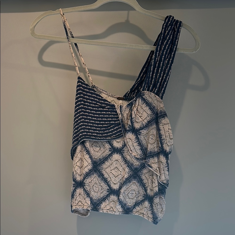 Free People Blue and White Camisole Top